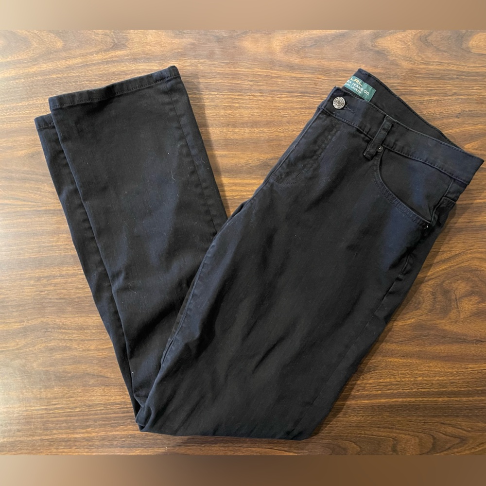 Ralph Lauren Modern Skinny Black Jeans Stretch Mid-Rise Size 14